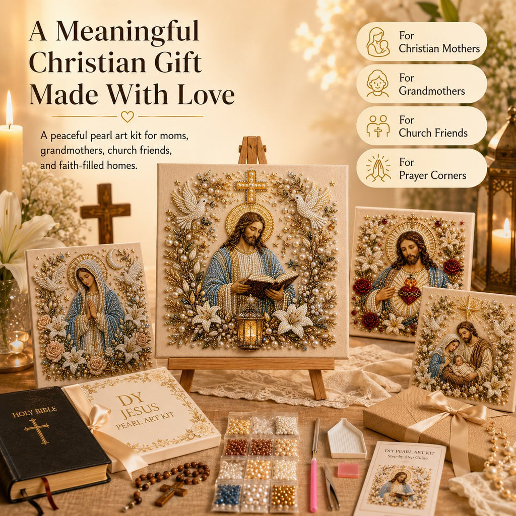 🔥 Last Day 75% OFF – ✝️ DIY Jesus Pearl Art Kit | 3D Pearl-Style Christian Artwork for Prayer Corners & Faith Gifts (📦Buy 3 Free Shipping)