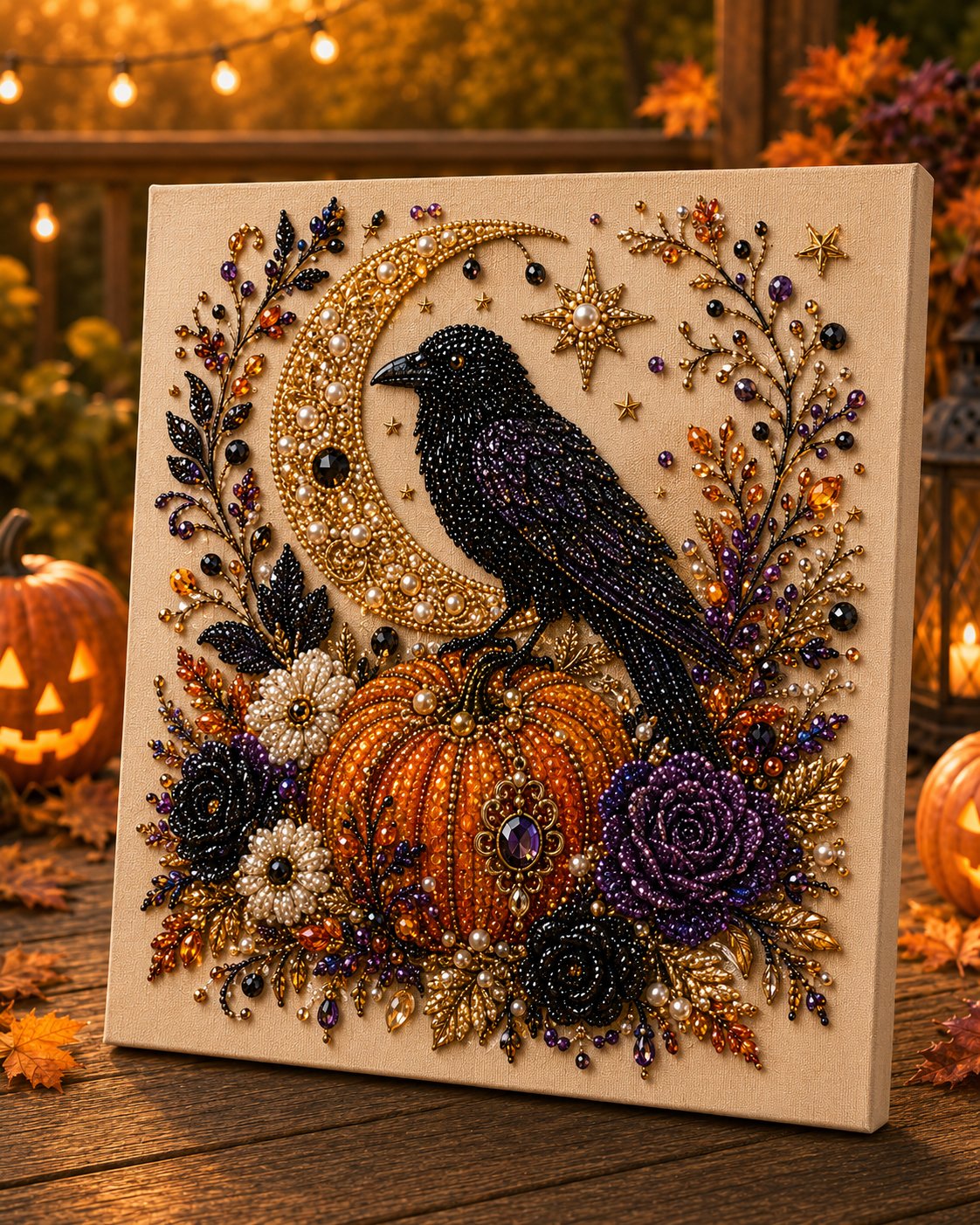 🔥 Last Day 75% OFF – 👻✨ Halloween Pearl Art DIY Kit – Turn Tiny Pearls into Spooky-Cute Magic