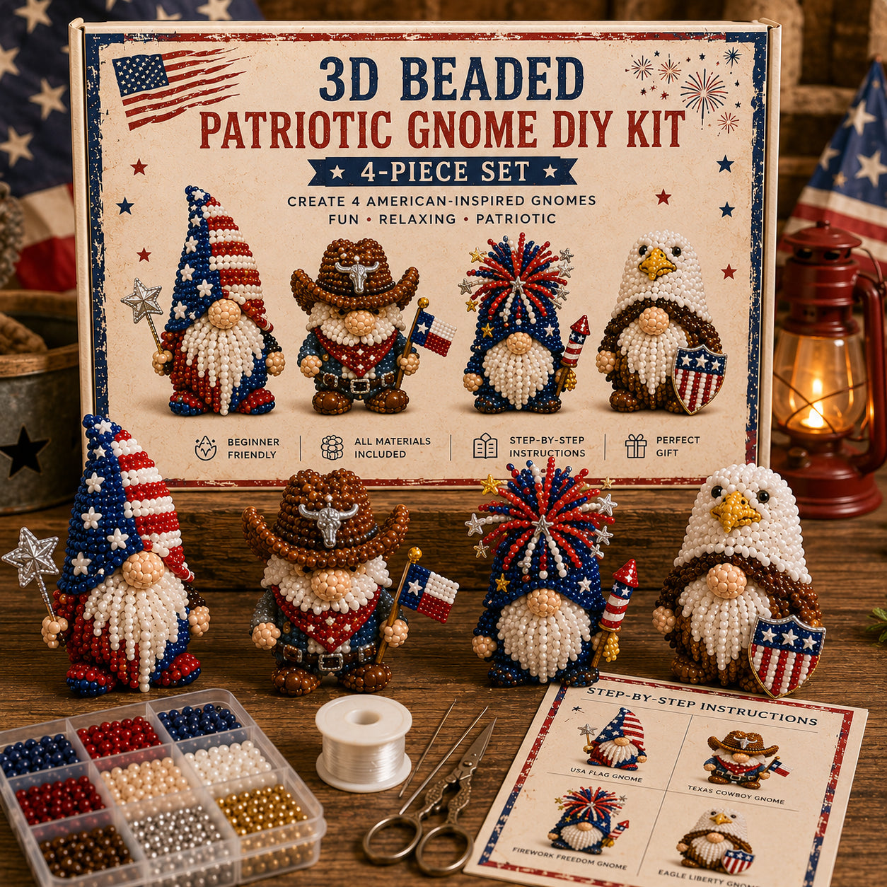 🔥LAST DAY 70% OFF♥ 3D Beaded Gnome DIY Kit