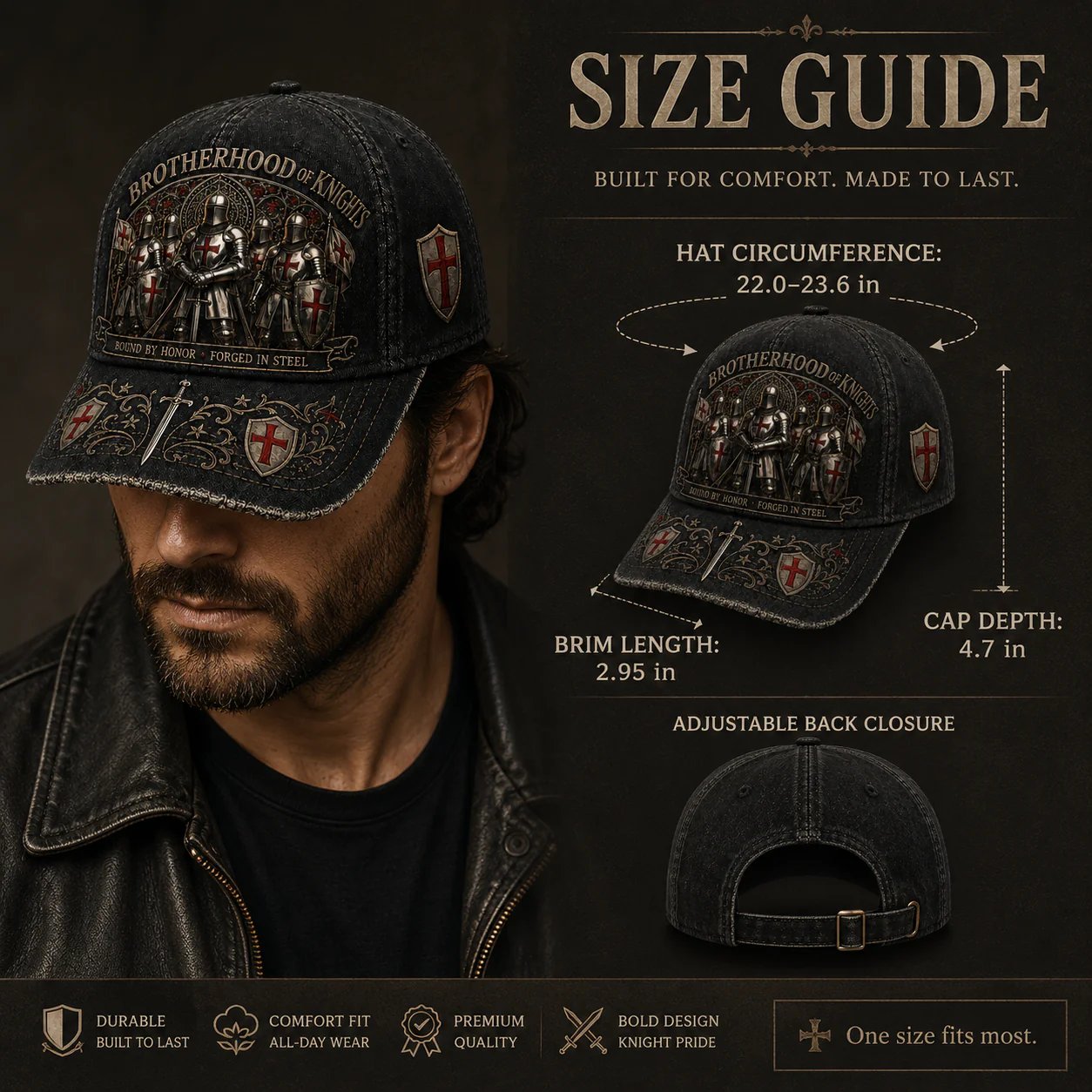 ⚔️ 2026 Architecturm®Brotherhood Of Knights Honor Cap 🎁 Free Honor Coin With Every Cap Purchase