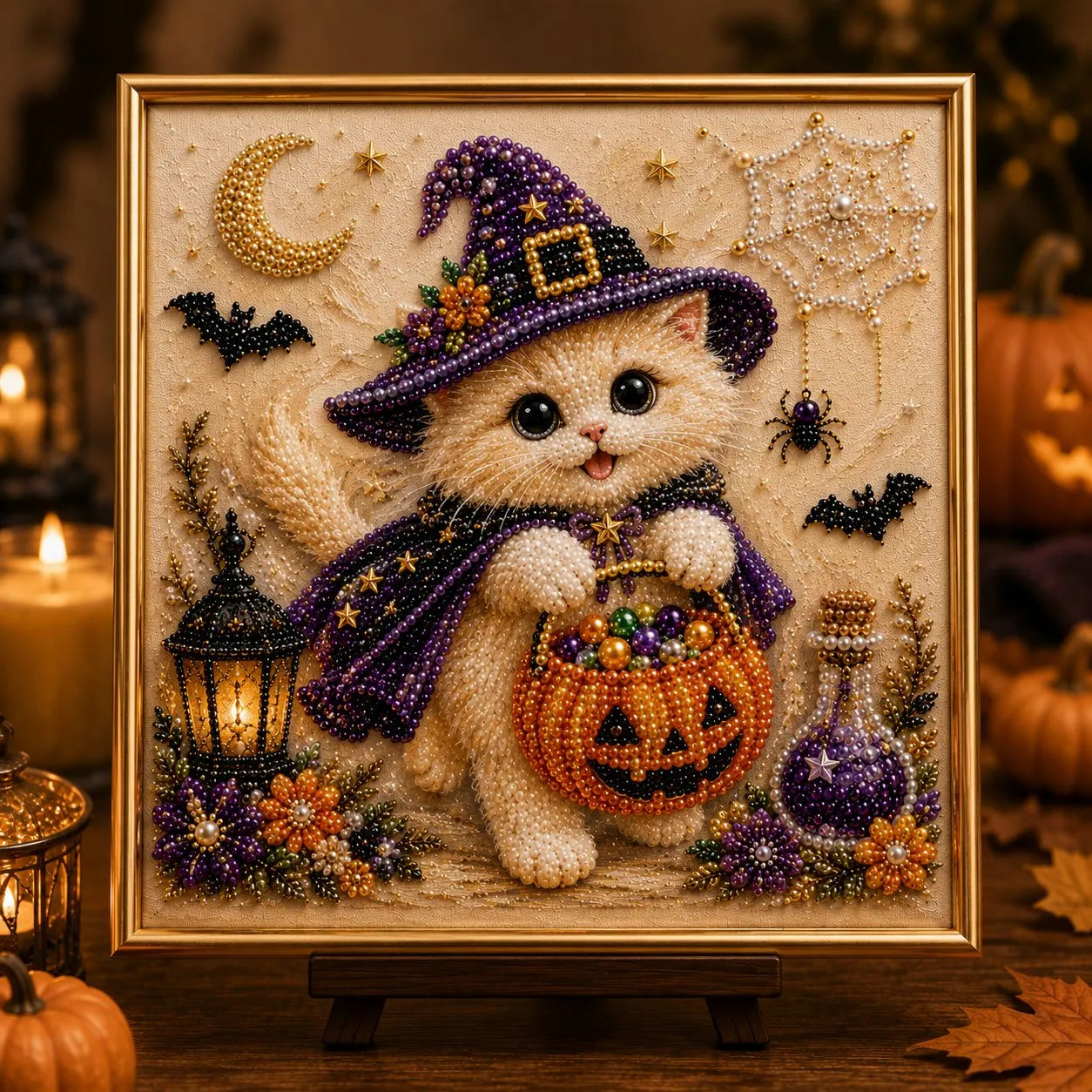 🔥 Last Day 75% OFF – 👻✨ Halloween Pearl Art DIY Kit – Turn Tiny Pearls into Spooky-Cute Magic