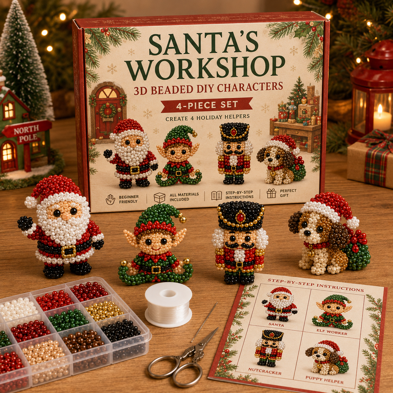 🔥 LAST DAY! Get 49% OFF Christmas Early Bird Special 🎄 3D Beaded Christmas Icons DIY Kit