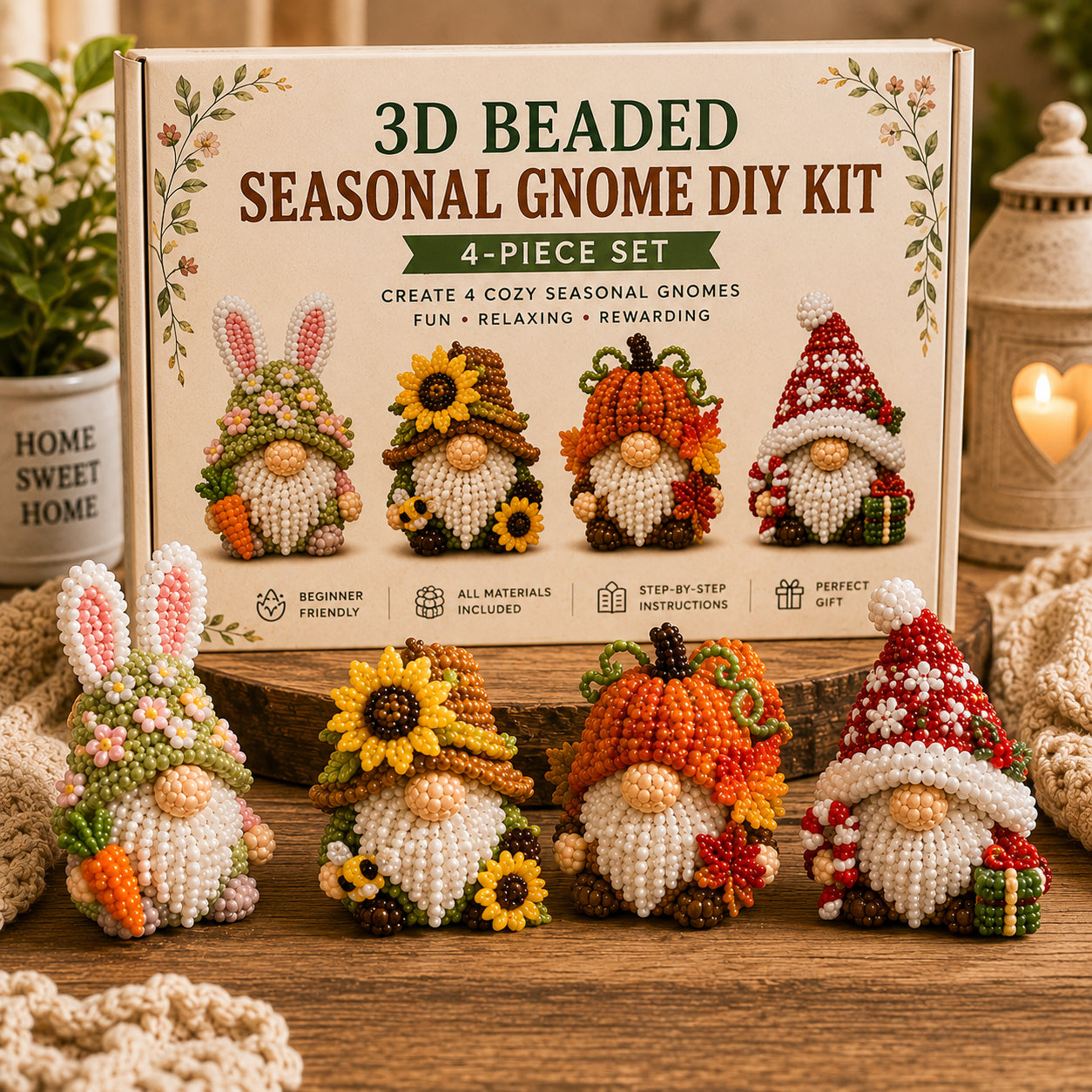 🔥LAST DAY 70% OFF♥ 3D Beaded Gnome DIY Kit