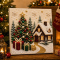 LSAT DAY 75% OFF 🎄🎅 Premium 3D Pearl Christmas Wall Art Kit | Luxury Flocked Canvas with Scratch-Resistant Non-Fading Pearl Beads DIY Holiday Decor ⛄️❄️