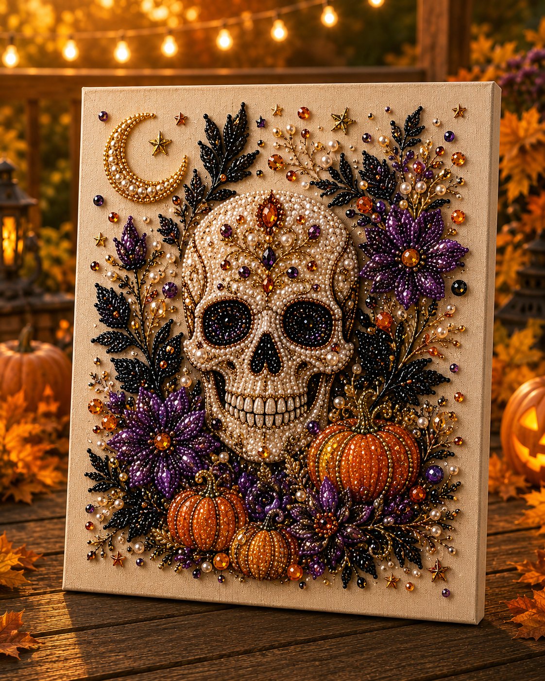 🔥 Last Day 75% OFF – 👻✨ Halloween Pearl Art DIY Kit – Turn Tiny Pearls into Spooky-Cute Magic