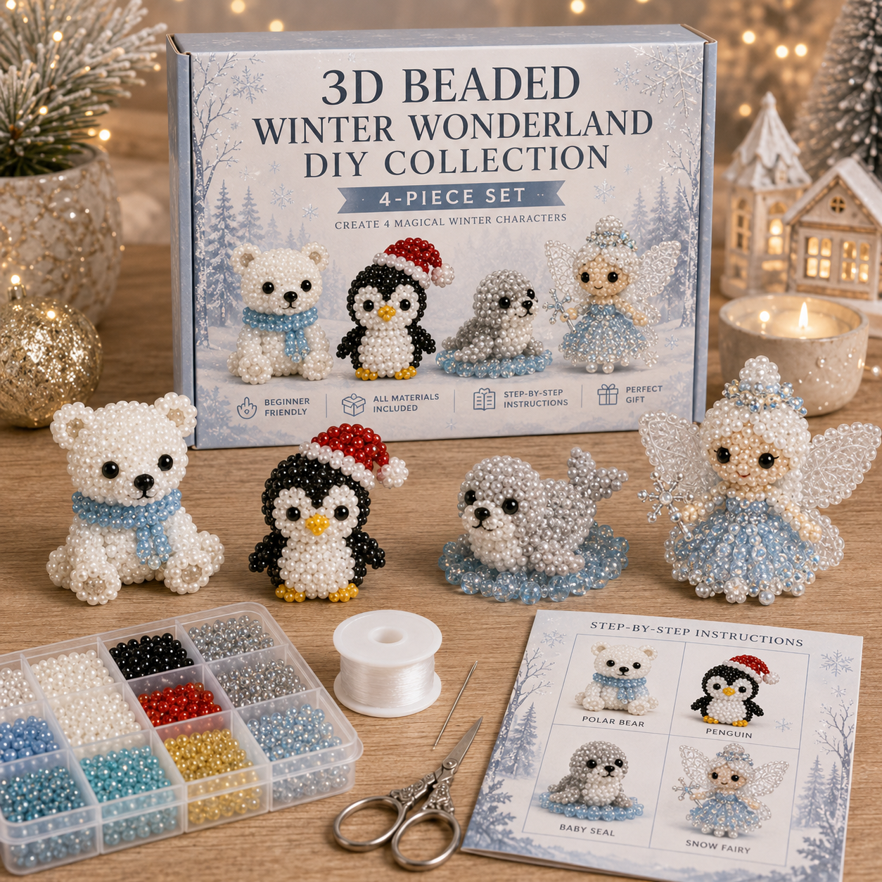 🔥 LAST DAY! Get 49% OFF Christmas Early Bird Special 🎄 3D Beaded Christmas Icons DIY Kit