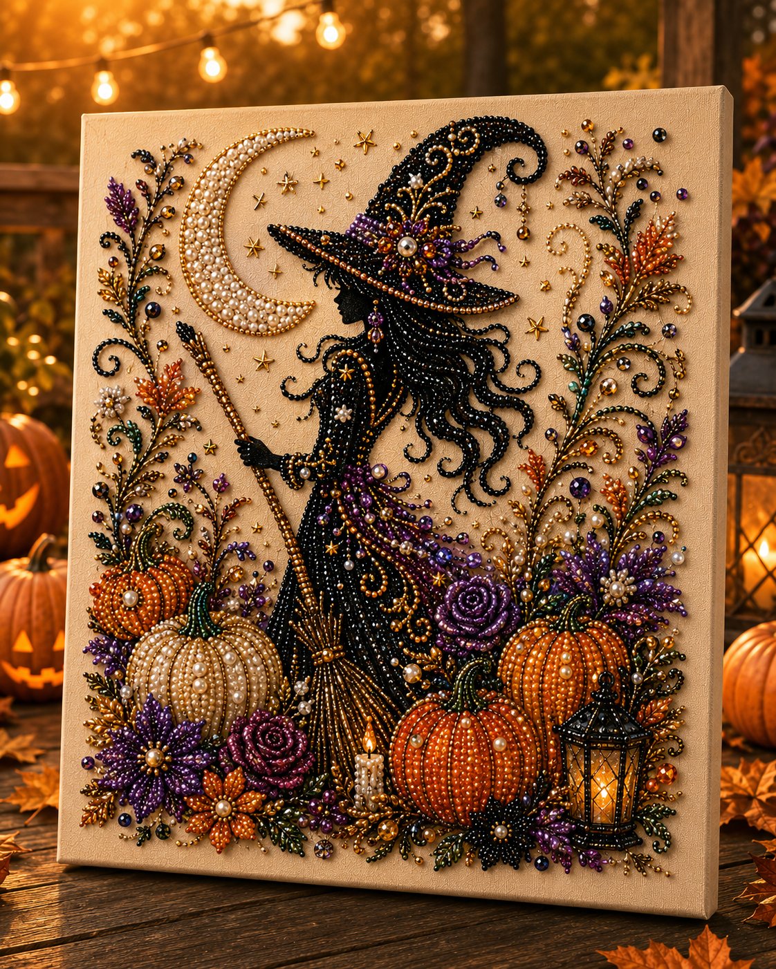 🔥 Last Day 75% OFF – 👻✨ Halloween Pearl Art DIY Kit – Turn Tiny Pearls into Spooky-Cute Magic
