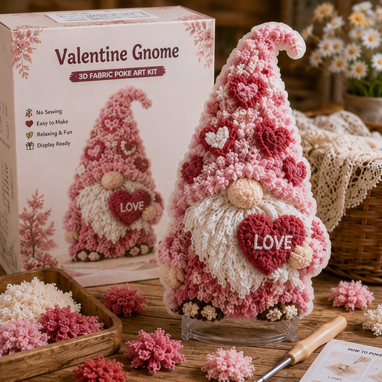 Gnome 3D Fabric Poke Art Kit