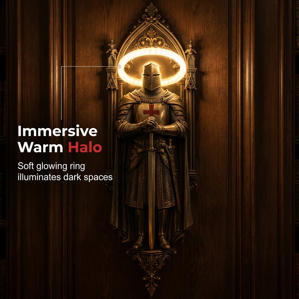 🛡️ Medieval Castle Knight Wall Sconce, Warm Glow Atmospheric Wall Lamp⚔️✨