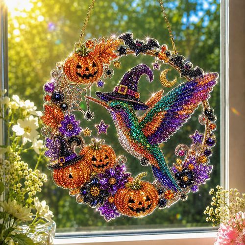 ☀️LAST DAY 70% OFF🌈 - Hummingbird Diamond Art Hanging Ornament Kit