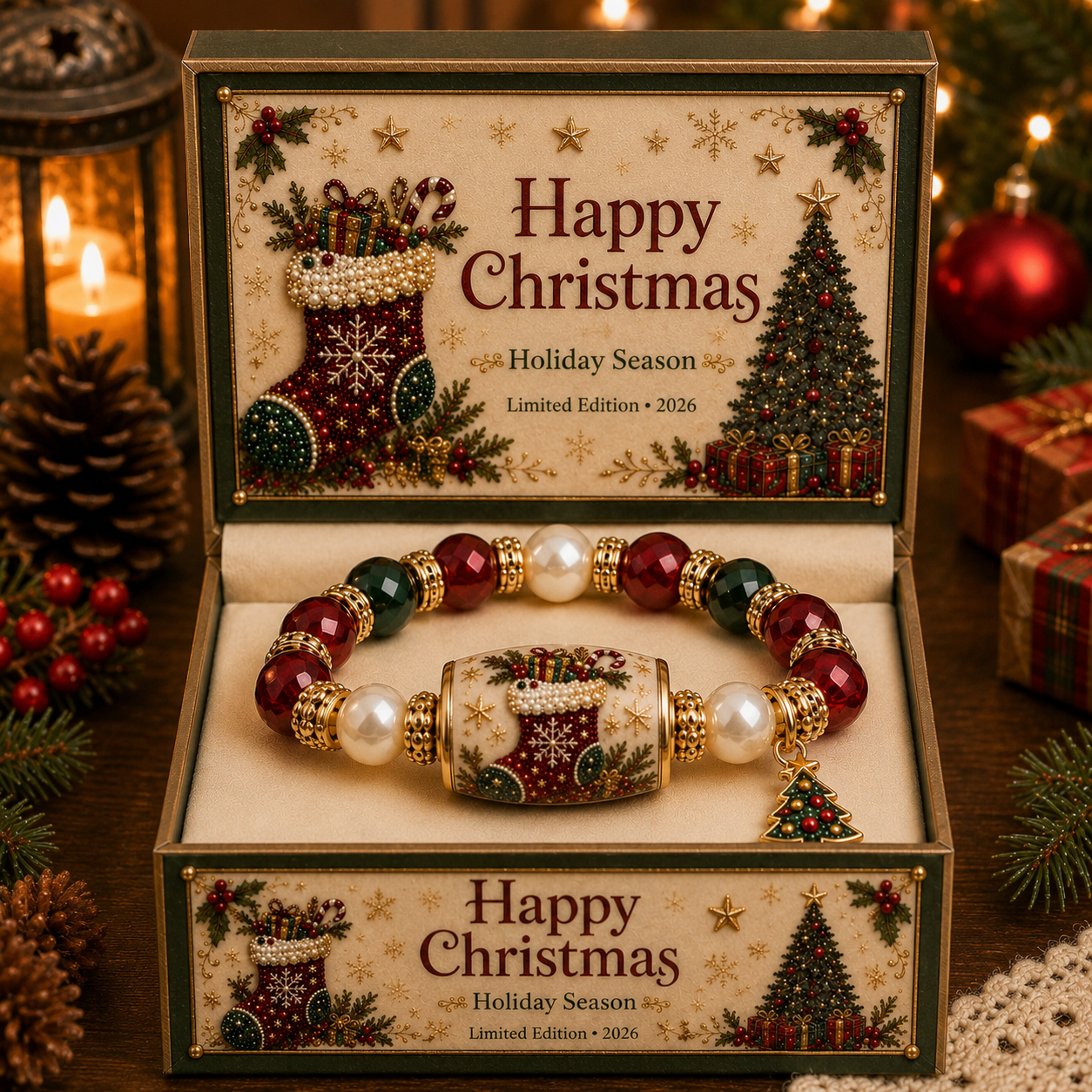 💥 Last Day 70% OFF – 🎄 Christmas Good Luck Blessing Stone Bracelet