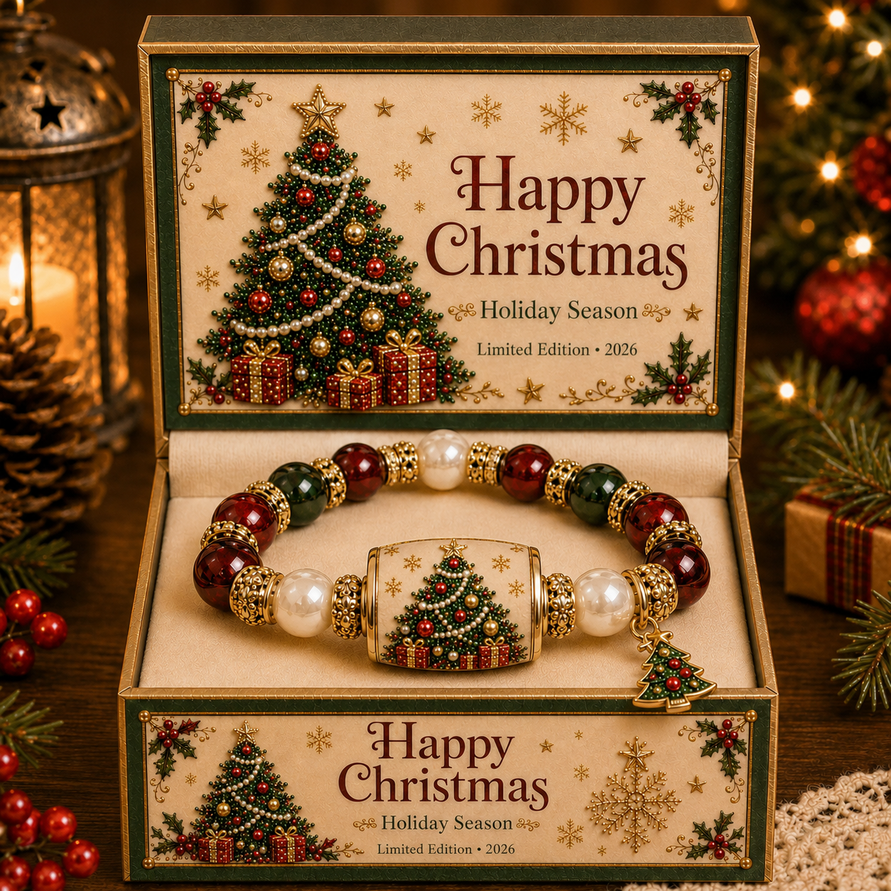 💥 Last Day 70% OFF – 🎄 Christmas Good Luck Blessing Stone Bracelet