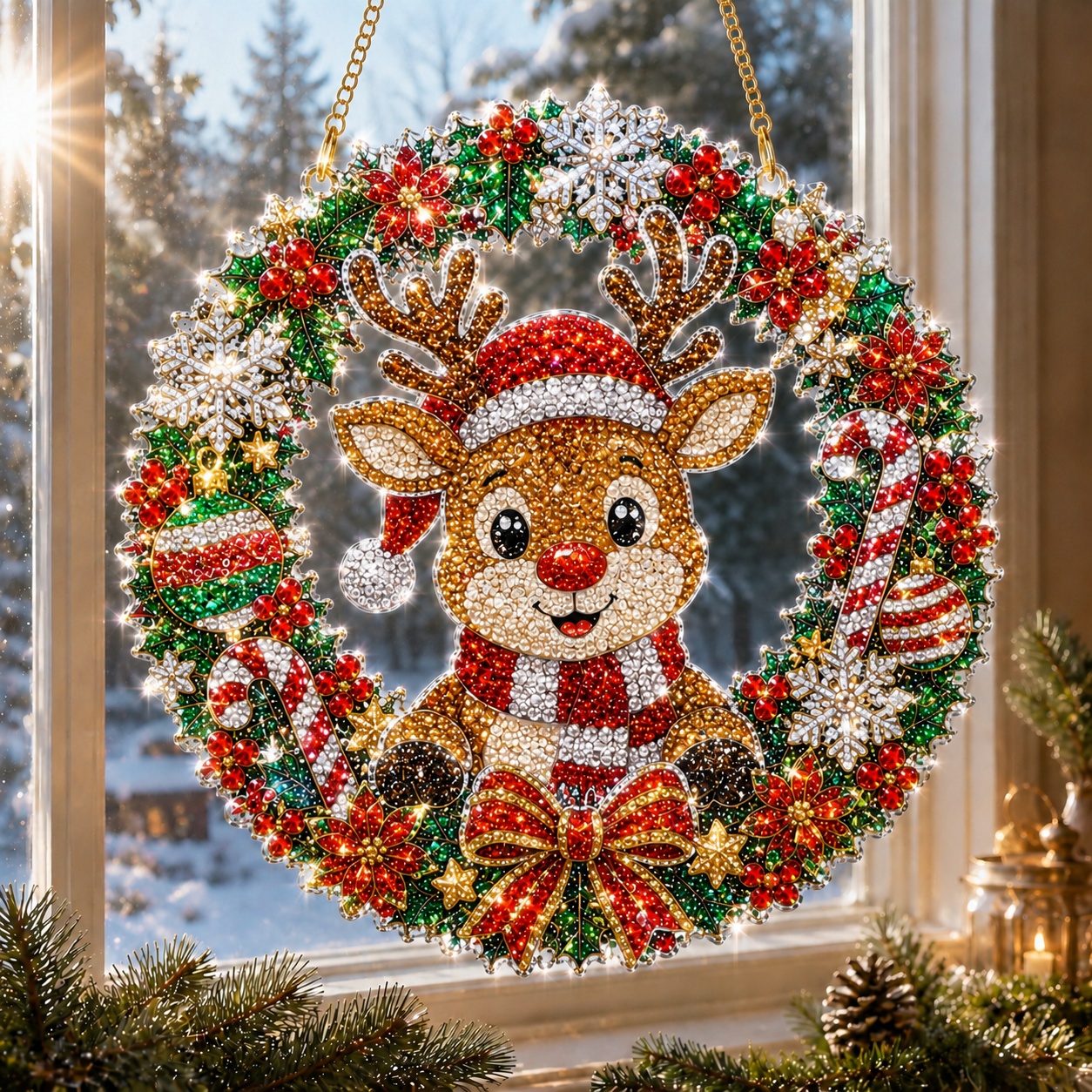 🎅70% Off on the Last Day of the Off-Season Sale🎄- Christmas Diamond Art Suncatcher Kit
