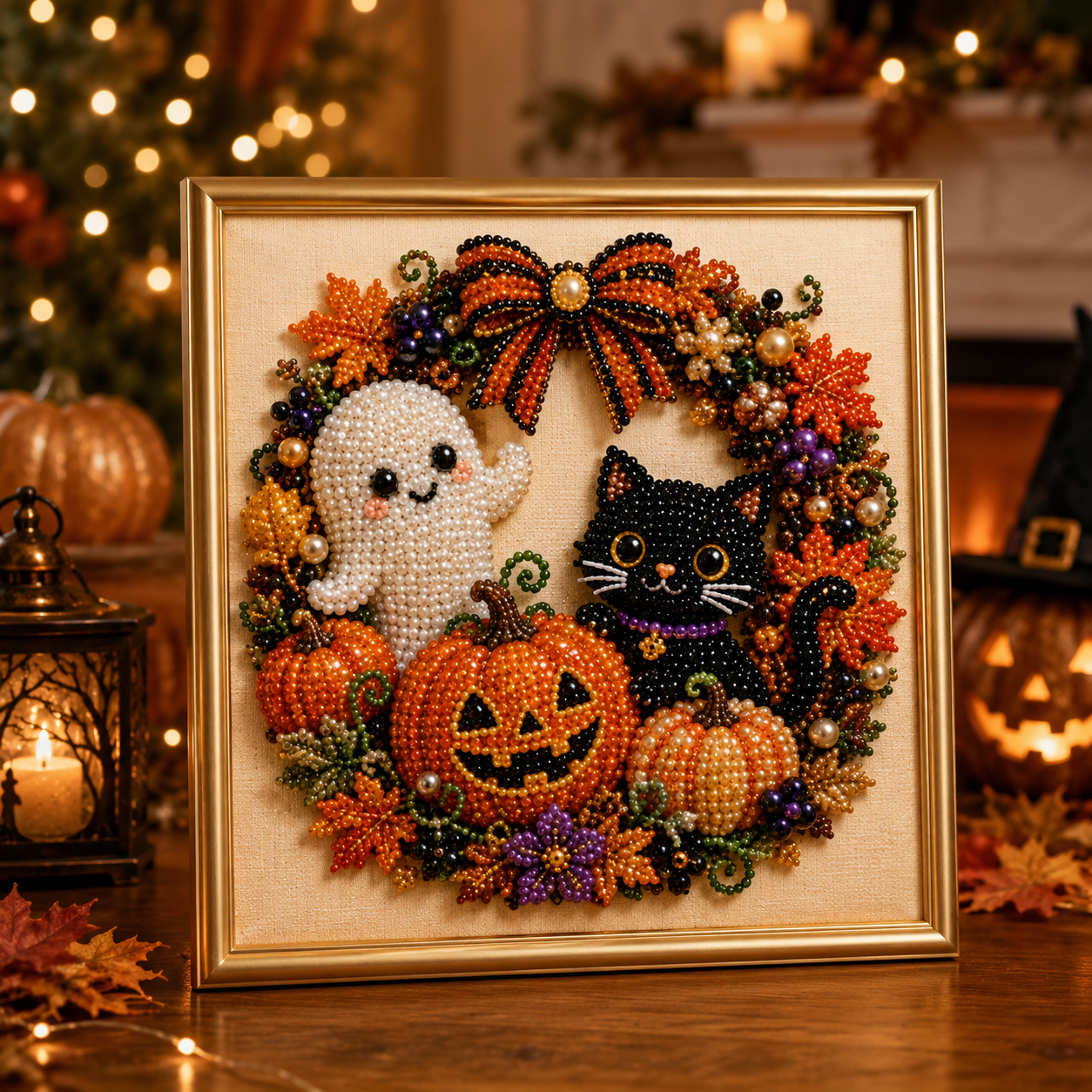 🔥 Last Day 75% OFF – 👻✨ Halloween Pearl Art DIY Kit – Turn Tiny Pearls into Spooky-Cute Magic