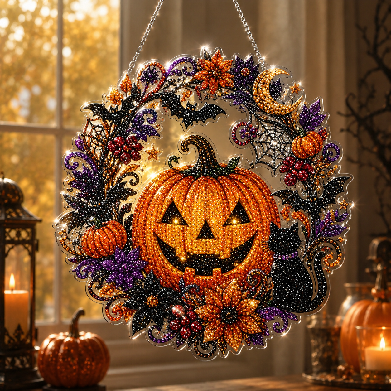 🎃Last Day of Halloween Sale✨-Halloween DIY Diamond Art Hanging Ornament Kit