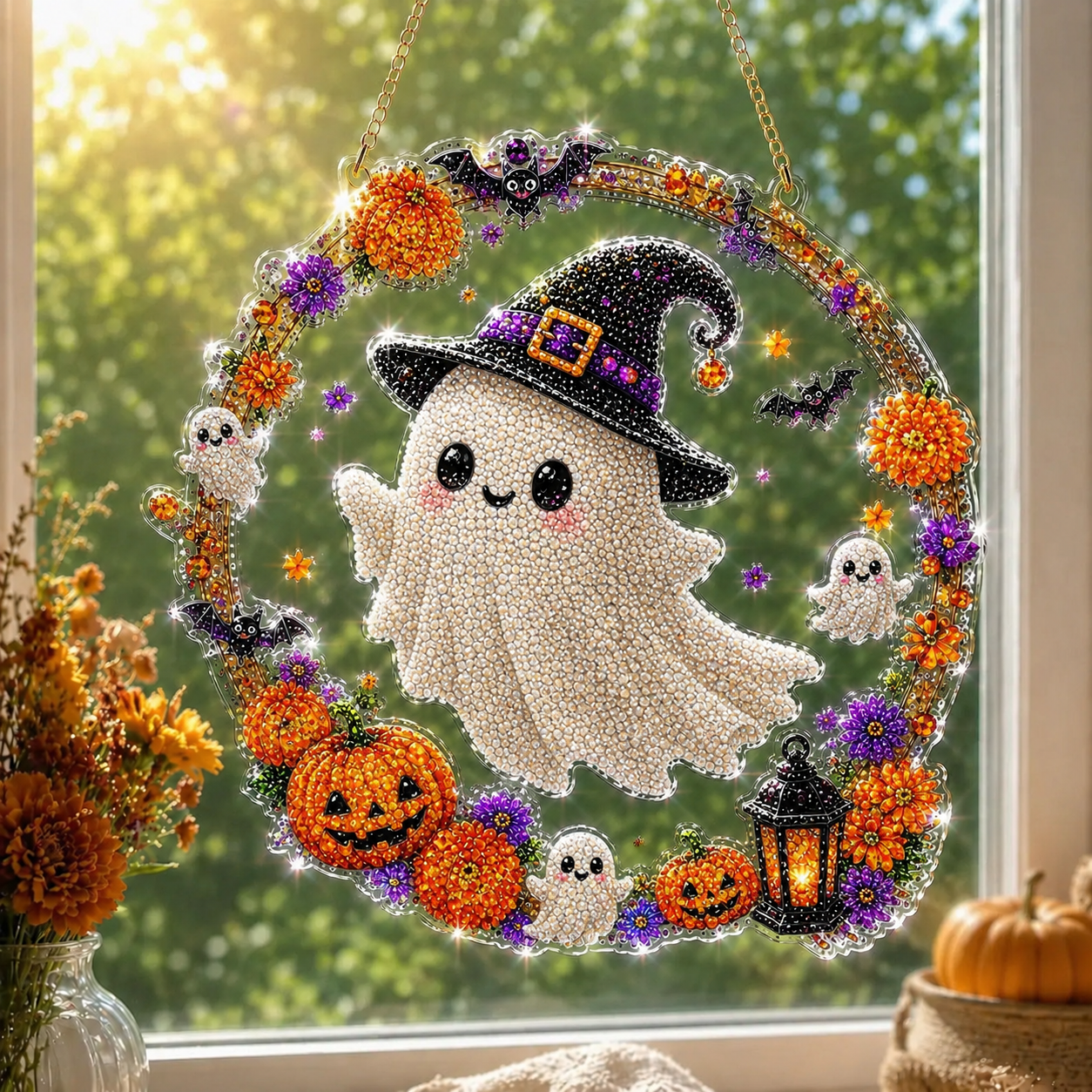 🎃Last Day of Halloween Sale✨-Halloween DIY Diamond Art Hanging Ornament Kit