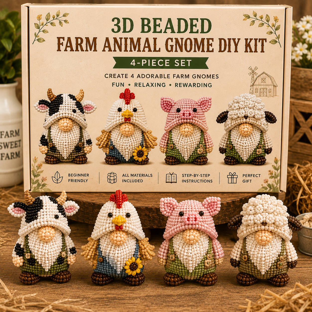 🔥LAST DAY 70% OFF♥ 3D Beaded Gnome DIY Kit