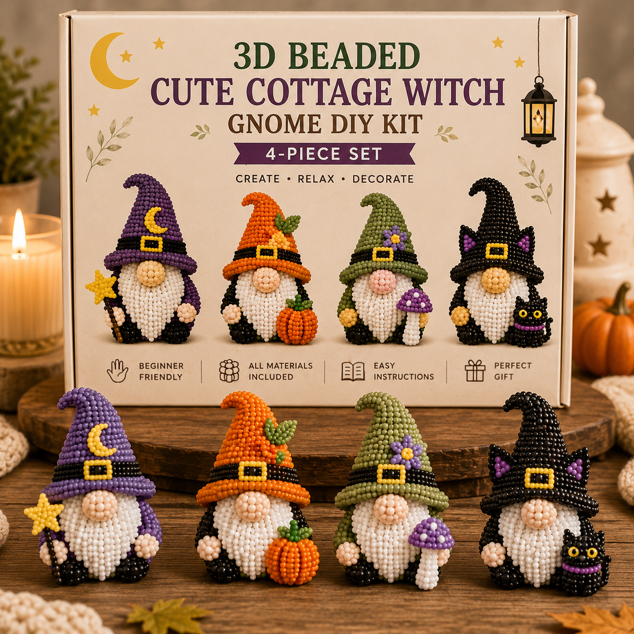 🔥LAST DAY 70% OFF♥ 3D Beaded Gnome DIY Kit