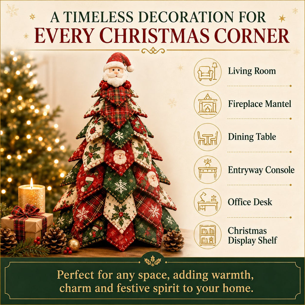 🔥CHRISTMAS EARLY BIRD SALE — 70% OFF 🎄🧵DIY Quilted Christmas Tree Kit – Handmade Fabric Holiday Tabletop Tree Decor