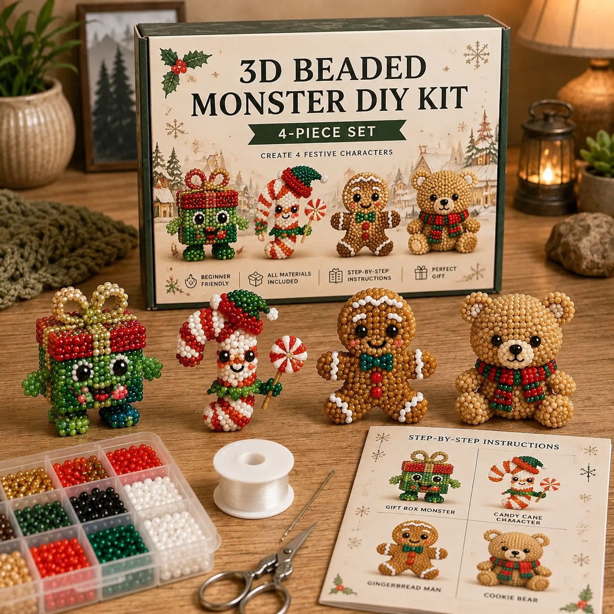 🔥 LAST DAY! Get 49% OFF Christmas Early Bird Special 🎄 3D Beaded Christmas Icons DIY Kit