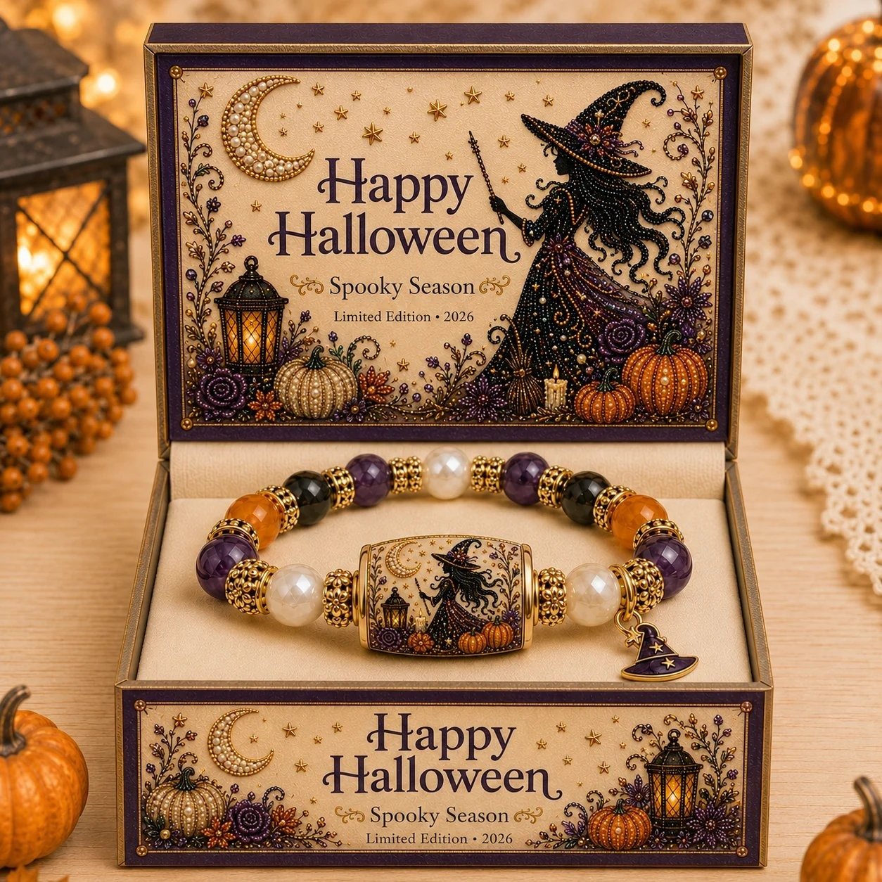 🎃 Limited Edition Halloween Beaded Bracelet Set | Spooky Cute Gift Jewelry