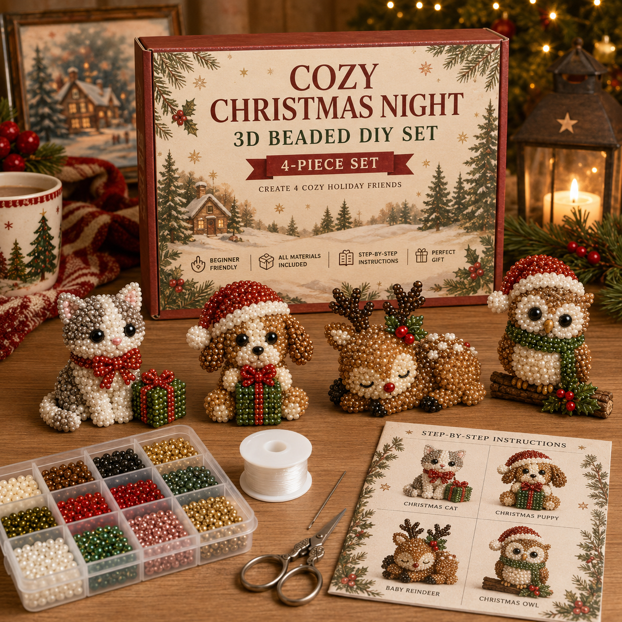 🔥 LAST DAY! Get 49% OFF Christmas Early Bird Special 🎄 3D Beaded Christmas Icons DIY Kit