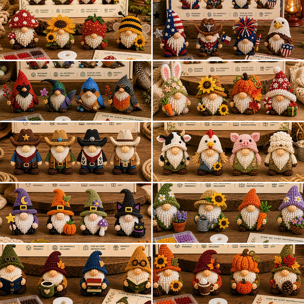 🔥LAST DAY 70% OFF♥ 3D Beaded Gnome DIY Kit